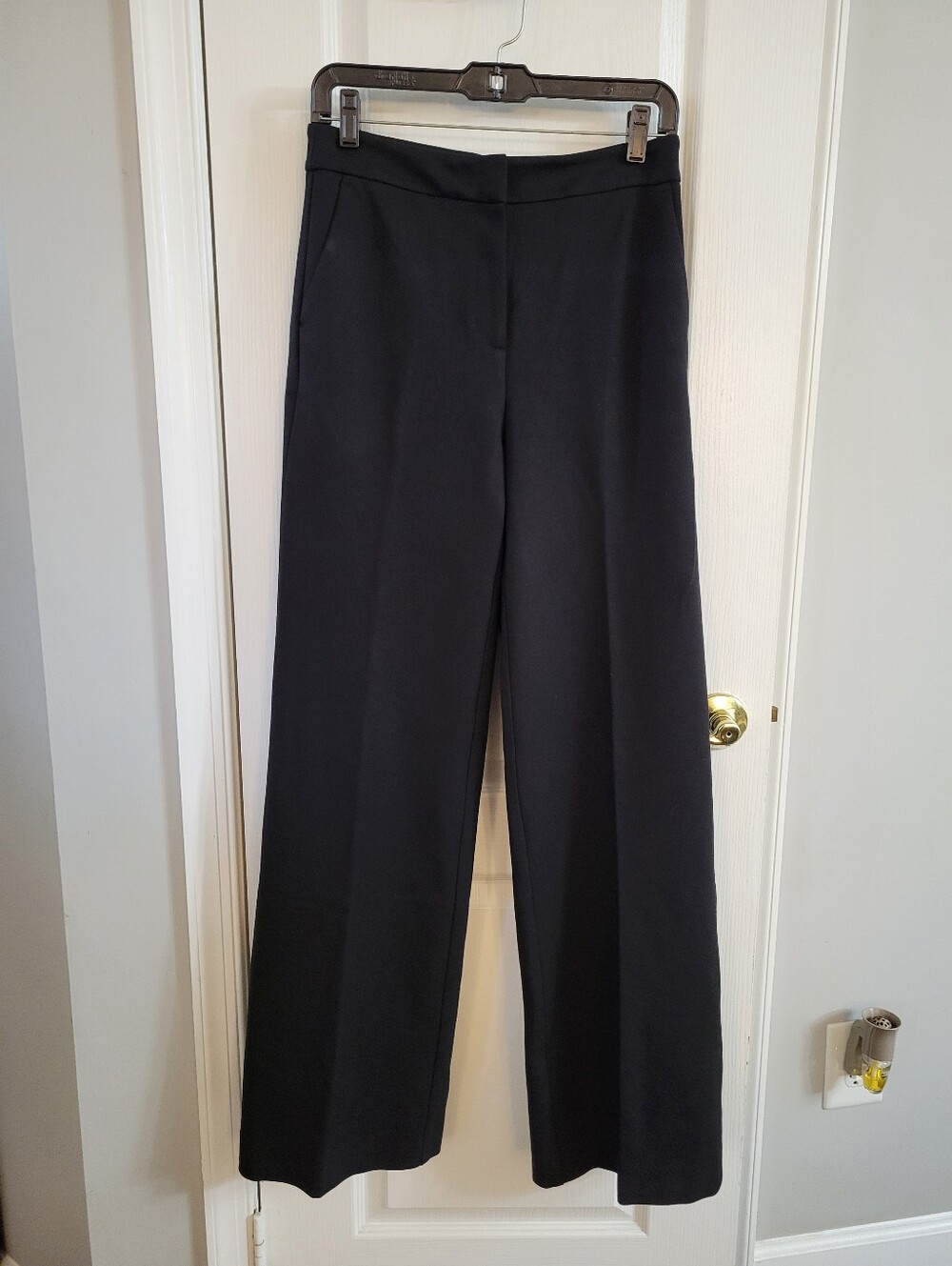 Boden Westbourne Ponte Wide Leg Trousers Black Size 6 Long 6L High Rise Pants